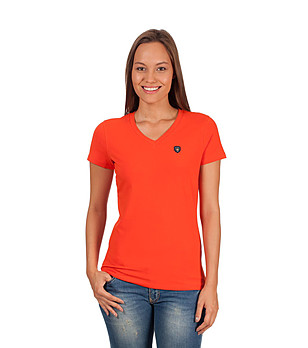 Оранжева памучна дамска тениска Beatrice снимка