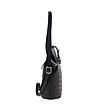 Черна релефна дамска чанта от естествена кожа Felicita-2 снимка