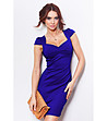 Синя къса стилна рокля -0 снимка
