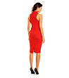 Червена рокля с вталена линия-1 снимка