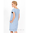 Синя рокля с релефна материя Bonita-1 снимка