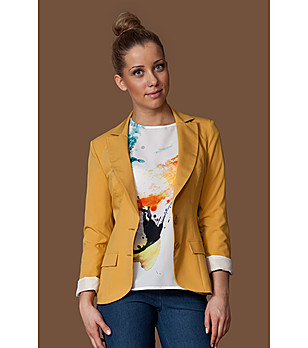 Дамско сако в цвят горчица снимка