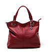 Дамска кожена чанта в червен цвят Amanda -0 снимка