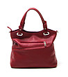 Дамска кожена чанта в червен цвят Amanda -1 снимка
