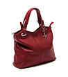 Дамска кожена чанта в червен цвят Amanda -2 снимка