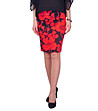 Черна пола с червен флорален принт-0 снимка