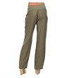 Дамски ленен панталон в цвят каки-1 снимка