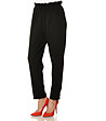 Дамски черен панталон с еластична талия-2 снимка
