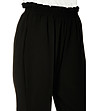 Дамски черен панталон с еластична талия-3 снимка
