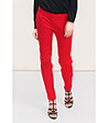 Червен дамски панталон с памук-0 снимка
