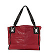 Чанта в червено и черно с метални елементи Laura-1 снимка