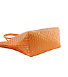 Оранжева дамска чанта с ромбовидни шевове Mala-3 снимка