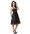 Черна памучна рокля с контрастни кантове Anatola-2 снимка