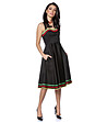 Черна памучна рокля с контрастни кантове Anatola-4 снимка