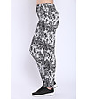 Дамски черно-бял панталон с висока талия-2 снимка