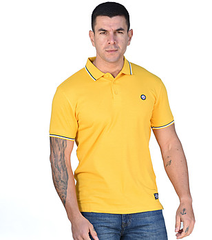 Мъжка памучна блуза в жълто Devon снимка