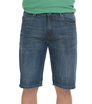 Къс мъжки памучен дънков панталон Chino снимка