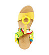 Дамски жълти сандали с многоцветни елементи-2 снимка