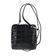 Черна дамска кожена чанта за рамо Ilaria-0 снимка