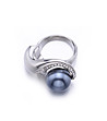Сребрист дамски пръстен със синя перла Lalima-0 снимка