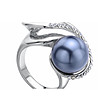 Сребрист дамски пръстен със синя перла Lalima-2 снимка