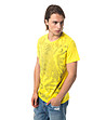 Мъжка памучна жълта тениска с принт-2 снимка