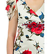 Памучна рокля в цвят екрю на рози Inez-3 снимка