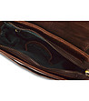 Unisex кожена кафява чанта с катарама-2 снимка
