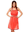 Плажна памучна рокля в цвят корал-0 снимка