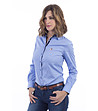 Синя дамска памучна риза Donna-2 снимка