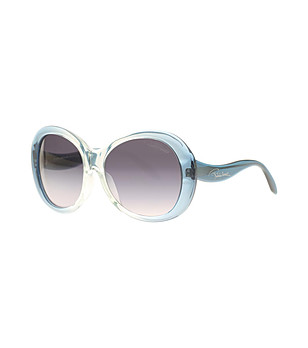 Дамски слънчеви очила с прозрачни сини рамки снимка