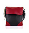 Дамска чанта в черно и червено с капак-0 снимка