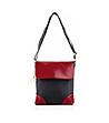 Дамска чанта в черно и червено с капак-4 снимка