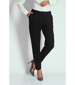 Черен памучен дамски панталон  снимка