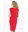 Стилна червена рокля Grazyna-1 снимка