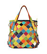 Многоцветна дамска чанта от естествена кожа Boni-0 снимка