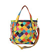 Многоцветна дамска чанта от естествена кожа Boni-3 снимка