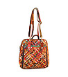 Многоцветна дамска кожена чанта-раница Berta-2 снимка