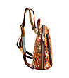 Многоцветна дамска кожена чанта-раница Berta-3 снимка
