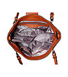 Дамска чанта в цвят камел с декоративни ципове-3 снимка