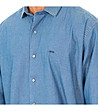 Мъжка памучна риза в син деним на точки-2 снимка