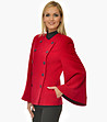 Късо дамско червено палто-2 снимка