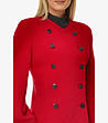 Късо дамско червено палто-3 снимка