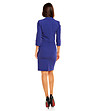 Дамски син стилен комплект от рокля и сако -4 снимка