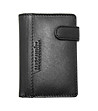 Черен кожен мъжки портфейл с лого-0 снимка
