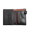 Черен кожен мъжки портфейл с лого-1 снимка