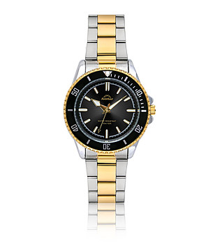 Мъжки часовник в сребристо, черно и златисто Ned снимка