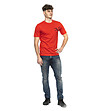 Памучна мъжка тениска в червено Edvin-3 снимка