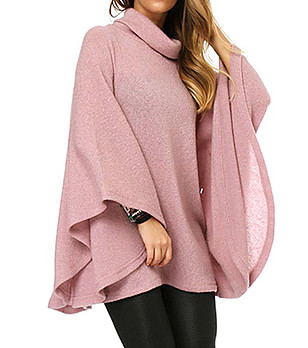 Пуловер тип почно в розово снимка