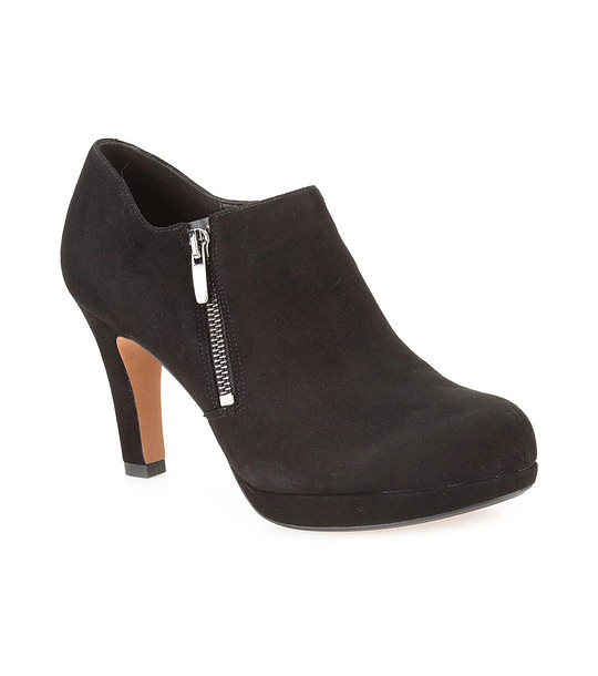 Черни велурени дамски обувки на ток Kendra снимка